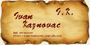 Ivan Kaznovac vizit kartica